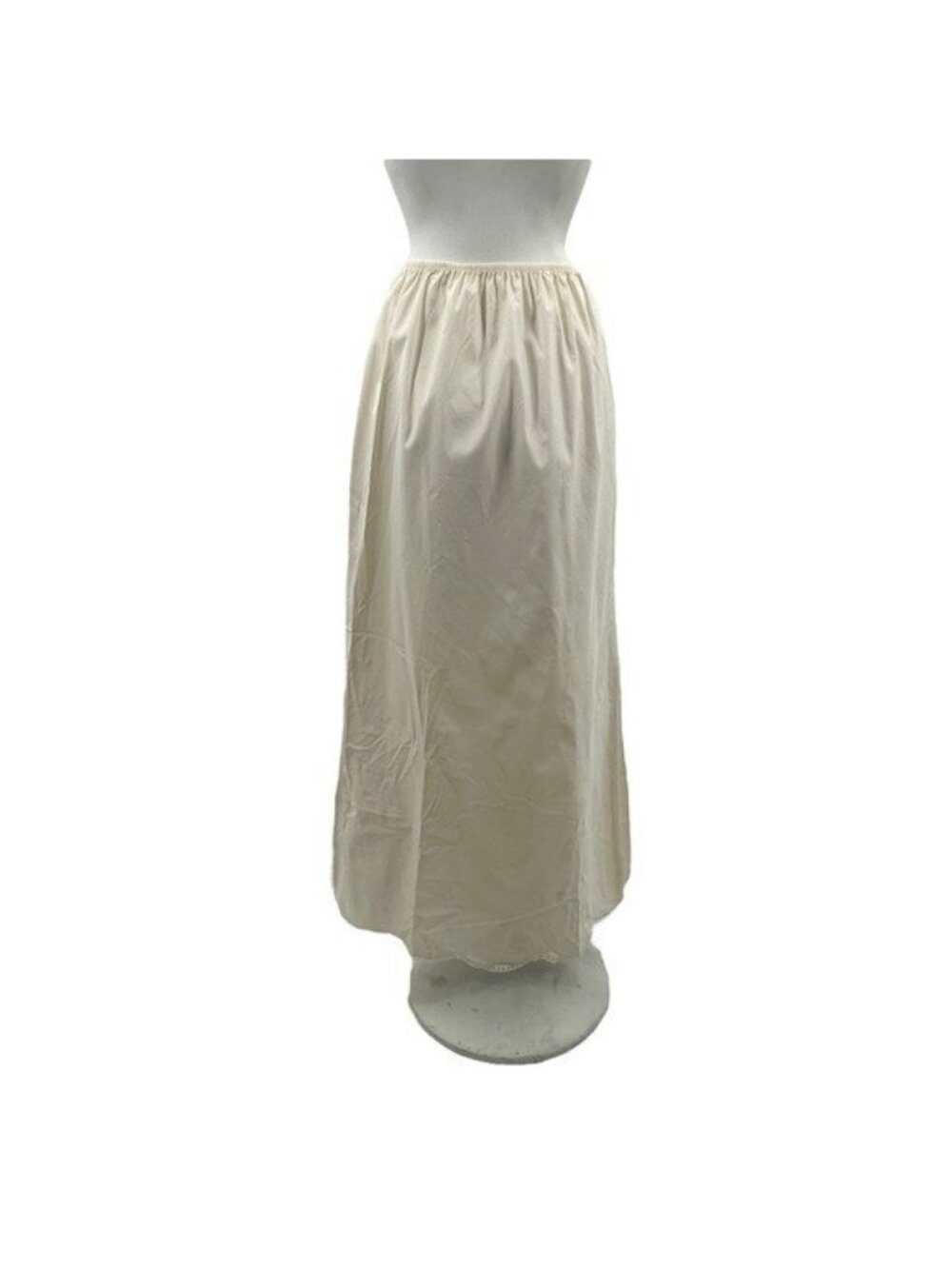 Vintage 1950s Deena Women's L Slip Skirt Full Length Ivory Nylon USA